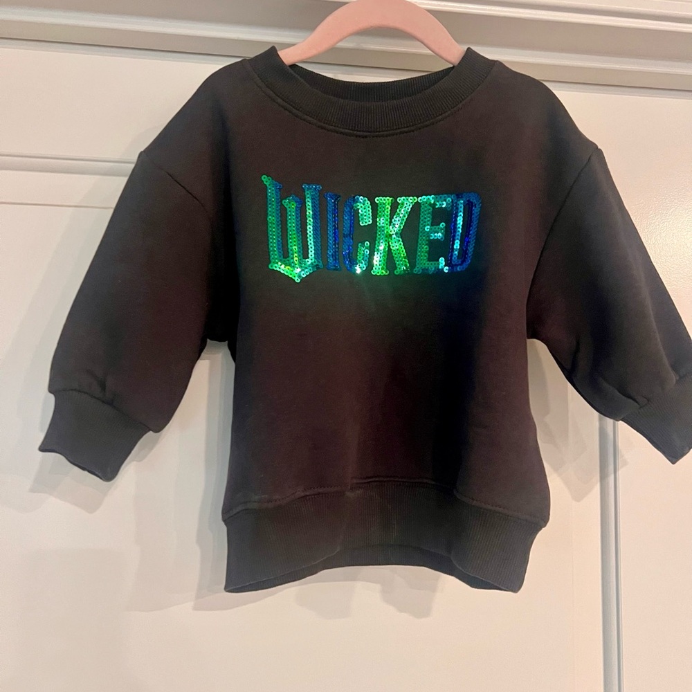 Wicked dark gray Sweatshirt with Green Sequin Design
